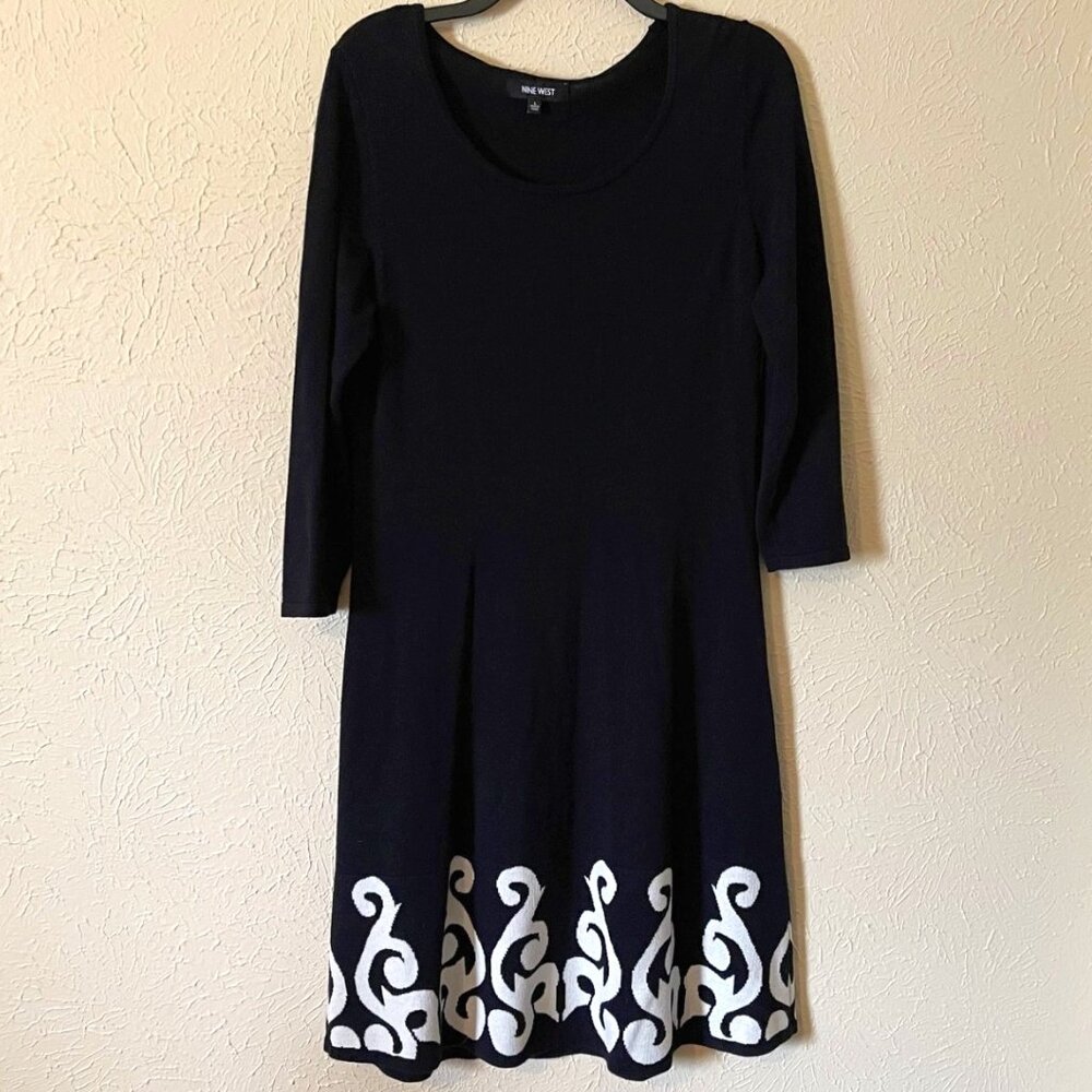 Nine West Black Sweater dress, Size L